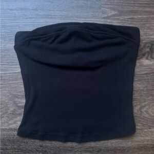 Free People Black Strapless Ribbed Tube Top